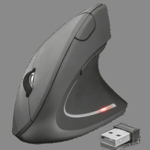 TRUST Verto/Vertikálna/Optická/Pre pravákov/1 600 DPI/Bezdrôtová USB/Čierna