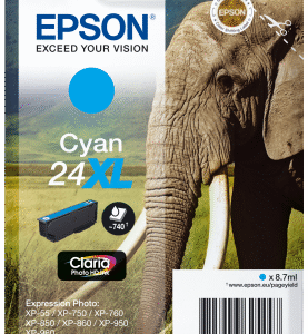 Epson Singlepack Cyan 24XL Claria Photo HD Ink