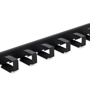 19" vyväzovací panel 1U 6x háčik 70x27mm čierny kov