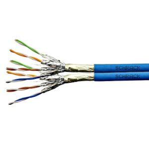 Kábel F/FTP Cat.6a 500 MHz 2x (4x2xAWG23), LS0H modrý, Dca, 500m