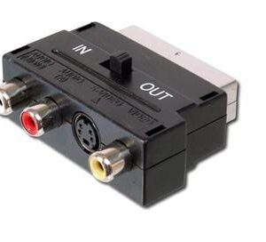 PremiumCord Adapter SCART-3x cinch + S-video s prepínačom IN/OUT