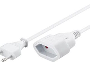 PremiumCord Kábel sieťový predlžovací dvojvidlica 230V 3m biely