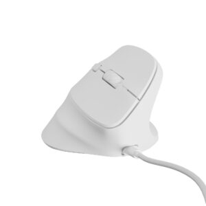 Vertikálna myš Natec CRAKE 2 PRO/Vertikálna/Optická/Pre pravákov/12 400 DPI/Drôtové USB-A/Biela