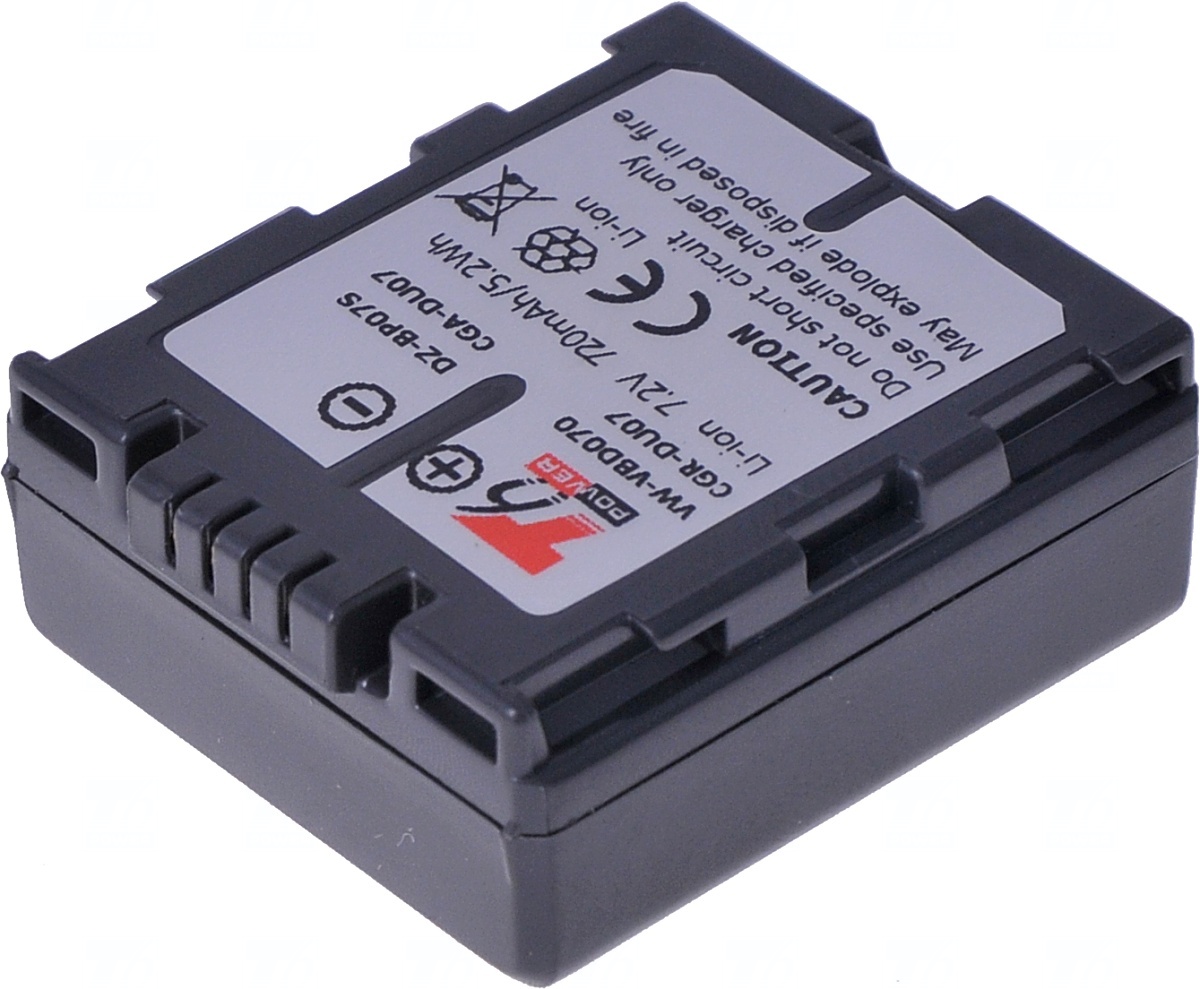 Batéria T6 power Panasonic VW-VBD070, CGA-DU07, CGR-DU07, Hitachi DZ-BP07S, 720mAh, 5,2Wh