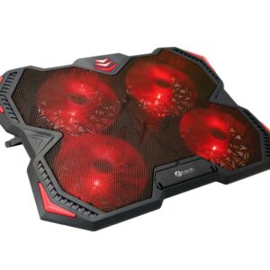 Chladiaca podložka C-TECH Zefyros (GCP-01R), casual gaming, 17,3", červené podsvietenie, regulácia otáča