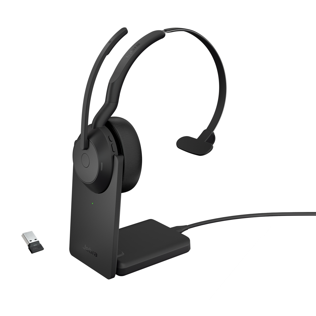 Jabra Evolve2 55/Mono/ANC/USB/BT-USB/Bezdrať/Stand/Čierna