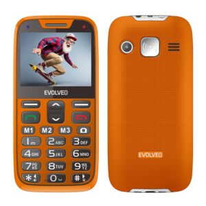 EVOLVEO EasyPhone XR, mobilný telefón pre seniorov s nabíjacím stojanom, oranžový