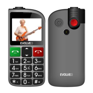 EVOLVEO EasyPhone FL, mobilný telefón pre seniorov s nabíjacím stojanom, čierna