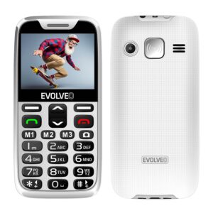 EVOLVEO EasyPhone XR, mobilný telefón pre seniorov s nabíjacím stojanom, biela