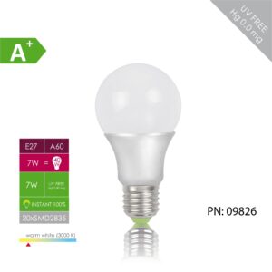 WE LED žiarovka A60 E27 7W mliečna 6 + 2 ZADARMO