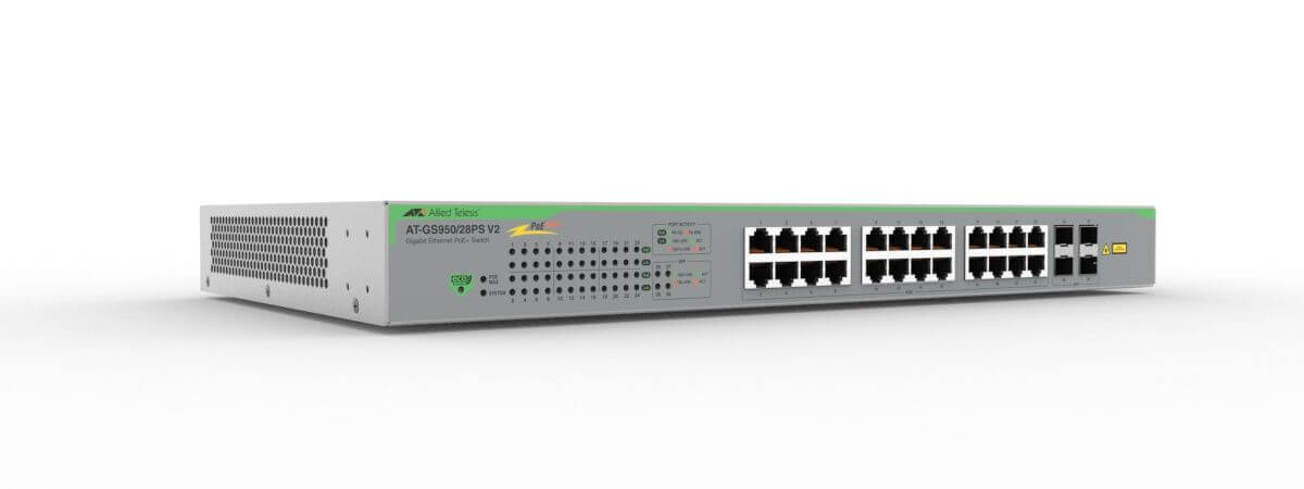 Allied Tel.24xGB+4SFP POE 185W smart AT-GS950/28PS