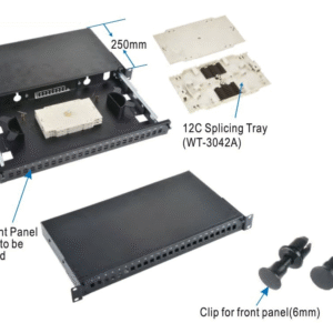 19"Optická vaňa 24xSC čierna,výsuv.na ložisk.poj