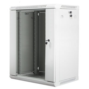 Nástenný rack 19'' 15U 600X450mm sivý flat pack