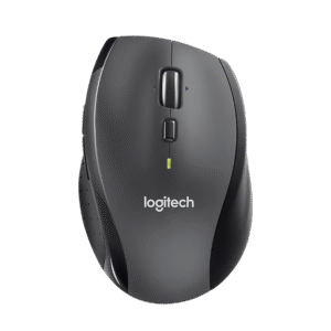 Logitech M705/Ergonomická/Optická/Pre pravákov/Bezdrôtová USB/Strieborná