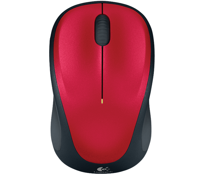Logitech M235/Cestovná/Optická/1 000 DPI/Bezdrôtová USB/Čierna-červená