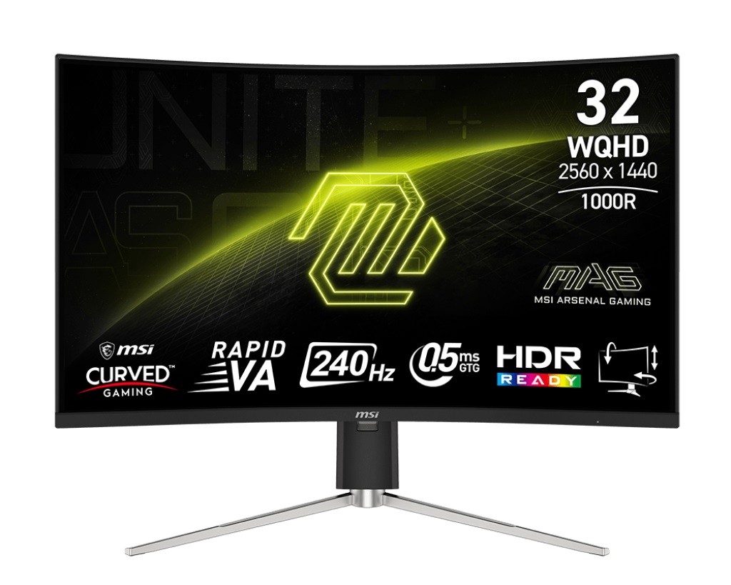 MSI MAG/325CQRXF E2/31,5"/VA/QHD/240Hz/0,5ms/Čierna/3R