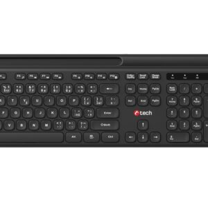 Klávesnice C-TECH Quallis WLKMC-05, bezdrátový combo set s myší, černý, USB, CZ/SK