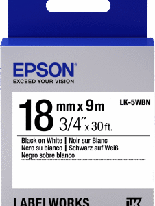 Epson Label Cartridge Standard LK-5WBN Black/White 18mm (9m)
