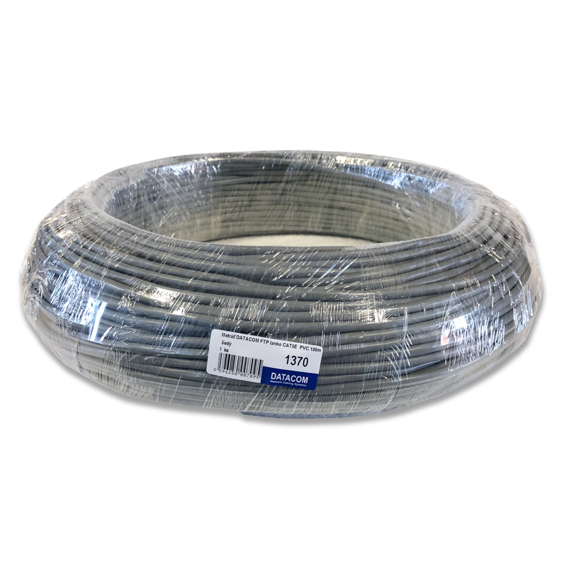DATACOM FTP Cat5e PVC kábel 100m (lanko) sivý