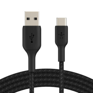 BELKIN kábel opletaný USB-C - USB-A, 2m, čierny