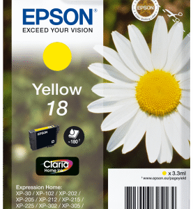 Epson Singlepack Yellow 18 Claria Home Ink