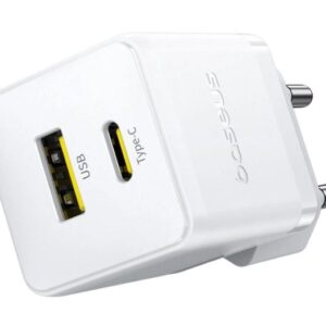 Baseus Rýchlonabíjačka do siete Palm 30W 1xUSB-A 1xUSB-C PD QC 3.0 biela