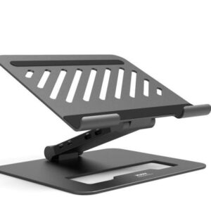 PORT CONNECT Dokovacia stanica USB-C, 3x4K s nastaviteľným držiakom notebooku, čierna