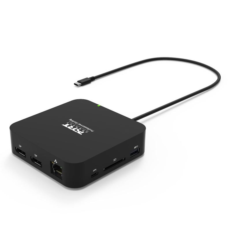 PORT CONNECT USB-C Dokovacia stanica 10v1, 2x4K Display Port, 5x USB-A, USB-C 85W PD, Ethernet, SD
