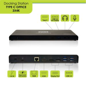 PORT CONNECT Dokovacia stanica 11v1, 3x 4K USB-C + USB 3.0
