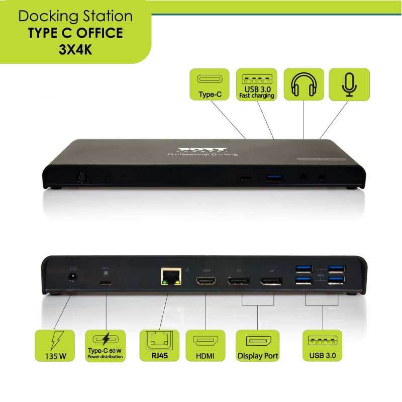 PORT CONNECT Dokovacia stanica 11v1, 3x 4K USB-C + USB 3.0