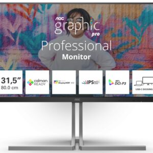 AOC/U32U3CV/32"/IPS/4K UHD/60Hz/4ms/Blck-Slvr/3R