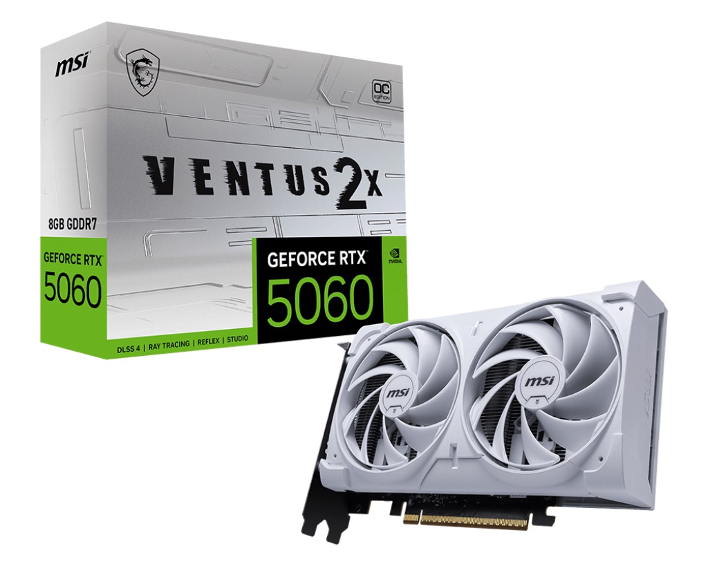 MSI GeForce RTX 5060 VENTUS 2X WHITE/OC/8GB/GDDR7
