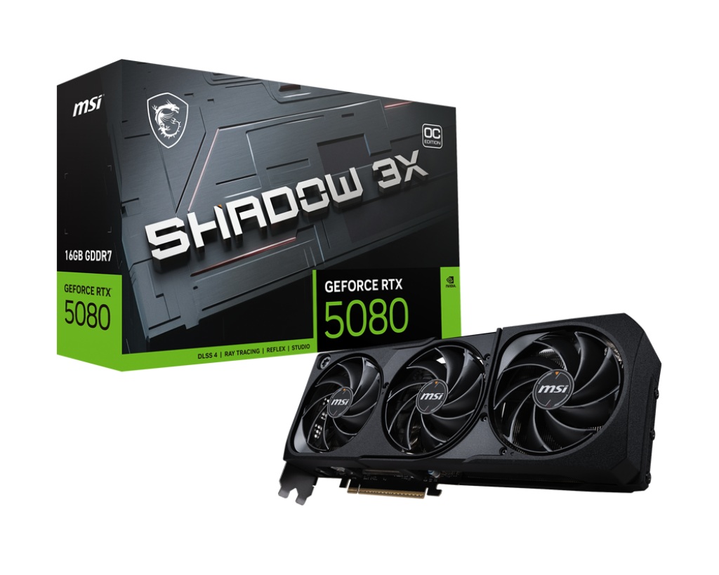 MSI GeForce RTX 5080 SHADOW 3X/OC/16GB/GDDR7