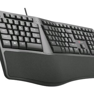Klávesnica C-TECH KB-113E USB, ERGO, čierna, CZ/ SK