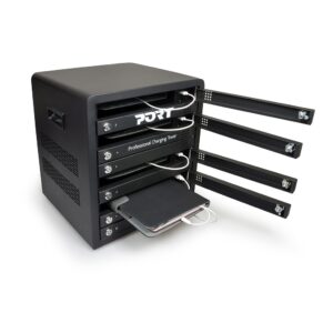 PORT CONNECT CHARGING CABINET 10 UNITS individual door lock, čierny