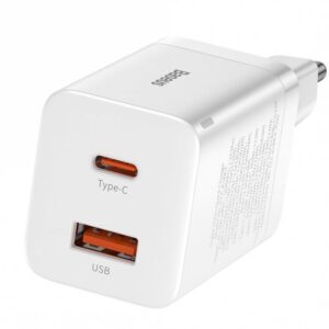 Baseus CCSUPP-E02 Super Si Quick Nabíjačka USB + USB-C 30W White