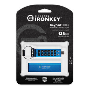 Kingston Ironkey Keypad 200C/128GB/USB 3.0/USB-C/Modrá