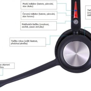 WELL Mairdi MRD-890BTD, bezdrôtová náhlavná súprava dvojušní