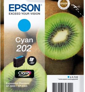 EPSON ink Cyan 202 Premium - singlepack, 4,1ml, 300s, štandard
