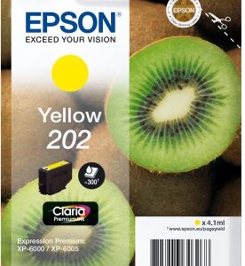 EPSON ink Yellow 202 Premium - singlepack, 4,1ml, 300s, štandard