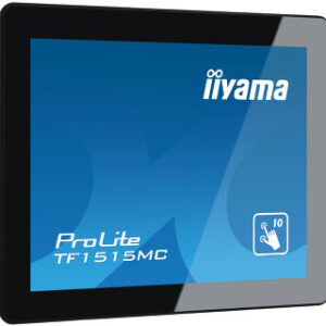 15" iiyama TF1515MC-B2: TN, XGA, capacitive, 10P, 350cd/m2, VGA, DP, HDMI, čierny
