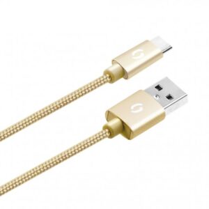 ALIGATOR PREMIUM Dátový kábel 2A, USB-C zlatý