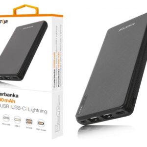 ALIGATOR PB1000, 10000mAh 3v1, micro/iPh/USB-C, čierna