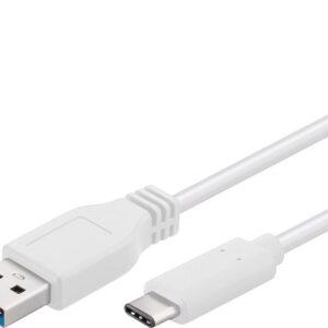 PremiumCord USB-C/male - USB 3.0 A/Male, biely, 0,5m