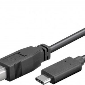 PremiumCord USB-C/male - USB 2.0 B/male, čierny,1m