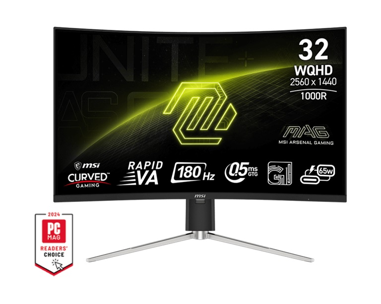 MSI MAG/325CQRF QD E2/31,5"/VA/QHD/180Hz/0,5ms/Čierna/3R