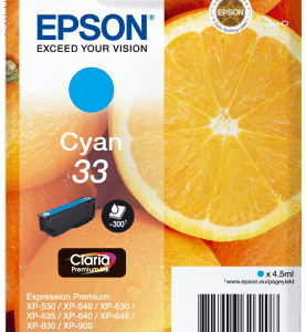 Epson Singlepack Cyan 33 Claria Premium Ink