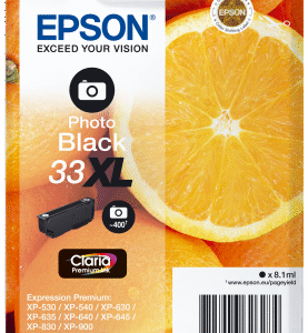 Epson Singlepack Photo Black 33XL Claria Prem. Ink
