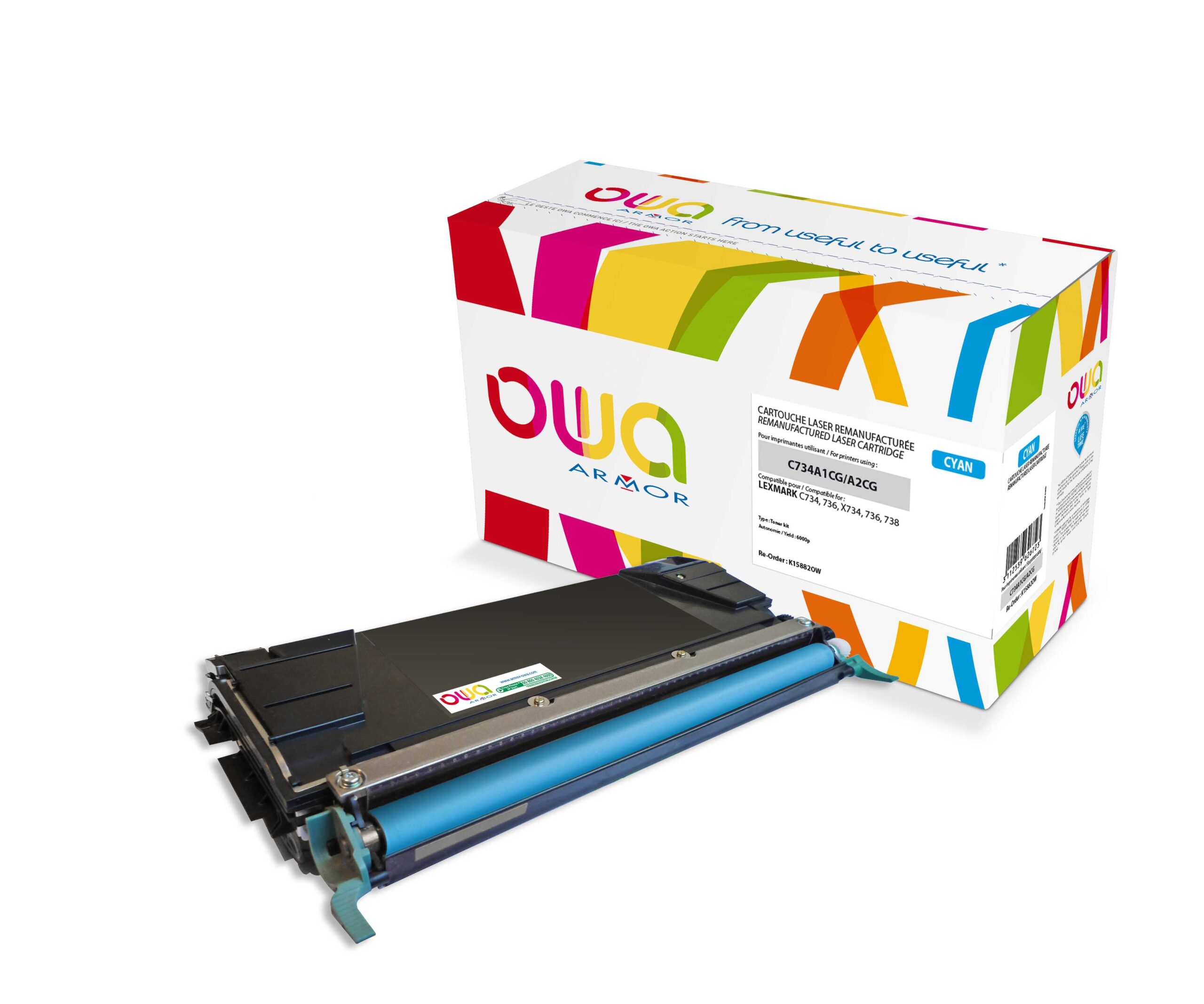 OWA Armor toner kompatibilný s Lexmark C734A1CG, 6000st, modrá/cyan