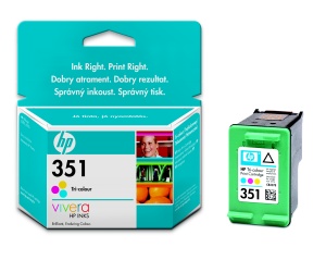 HP 351 - 3-farebná atramentová kazeta, CB337EE